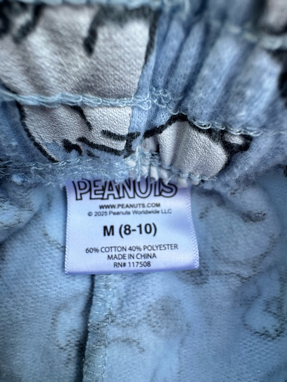 Peanuts Light Blue Snoopy Lounge Shorts - Picture 4 of 5